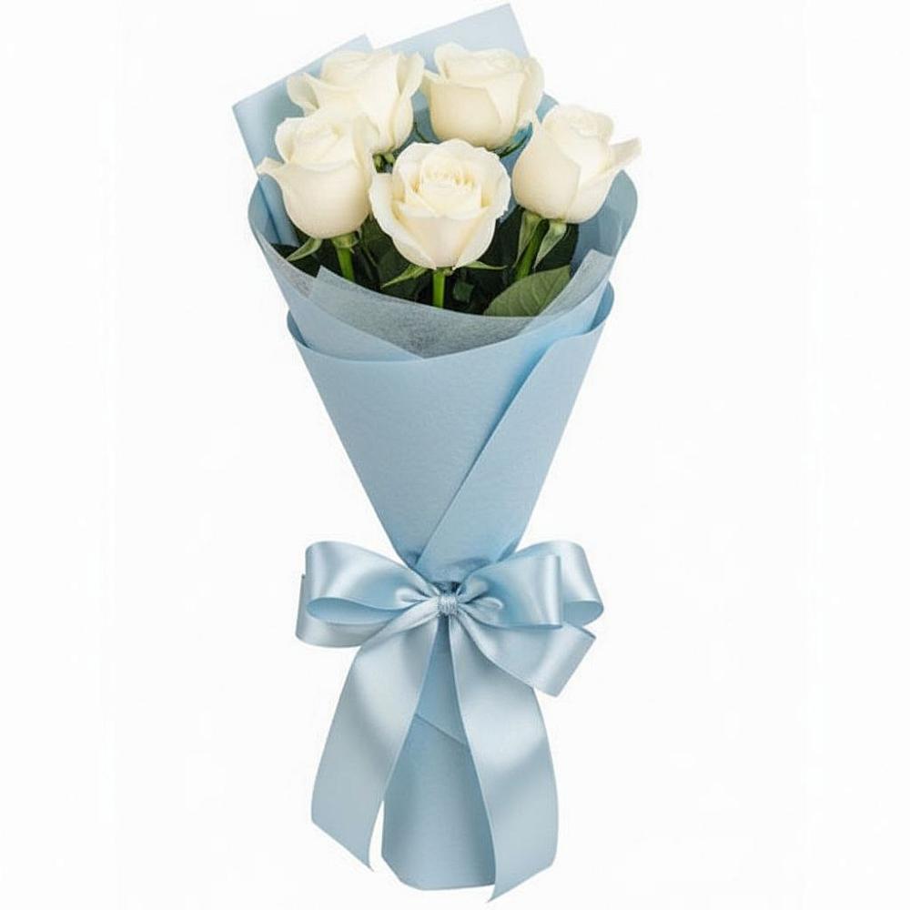 Букет 5 Белых роз Проуд в Северо-Восточные Сады