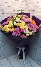 Букет цветов из:  Хризантемы и Розы в Северо-Восточные Сады