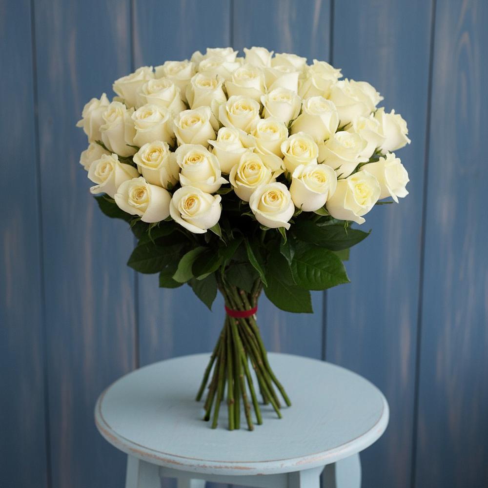 Букет 51 Белая роза Эдлесс Лав в Северо-Восточные Сады