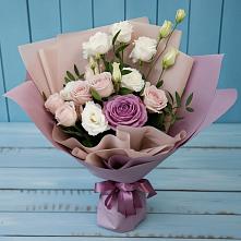 Букет цветов из:  Розы и Лизиантусы #REPLACE_PRED# Северо-Восточные Сады