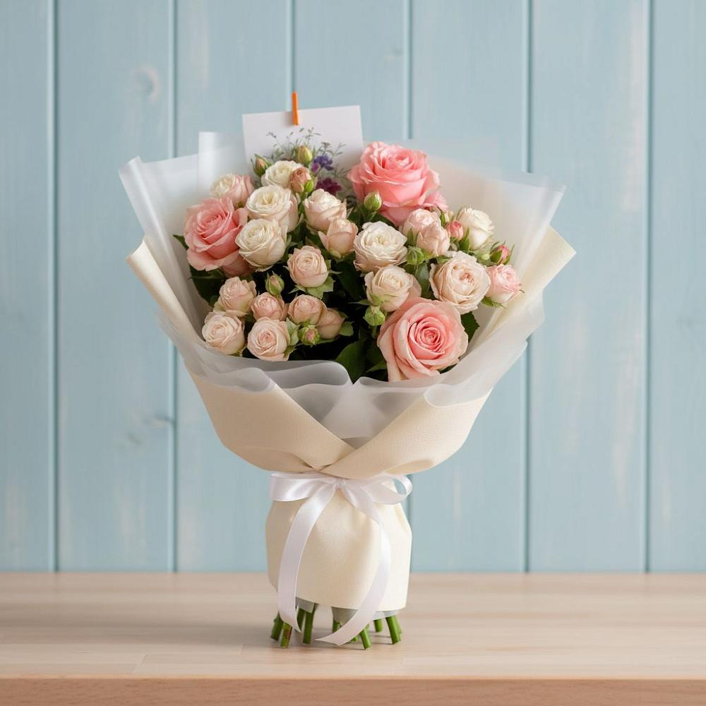 Букет цветов из: Розы в Северо-Восточные Сады