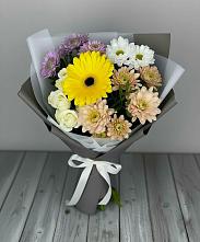 Букет цветов из:  Розы, Герберы и Хризантемы #REPLACE_PRED# Северо-Восточные Сады