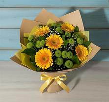 Букет цветов из:  Герберы и Хризантемы в Северо-Восточные Сады