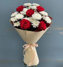 Букет цветов из:  Розы и Хризантемы в Северо-Восточные Сады