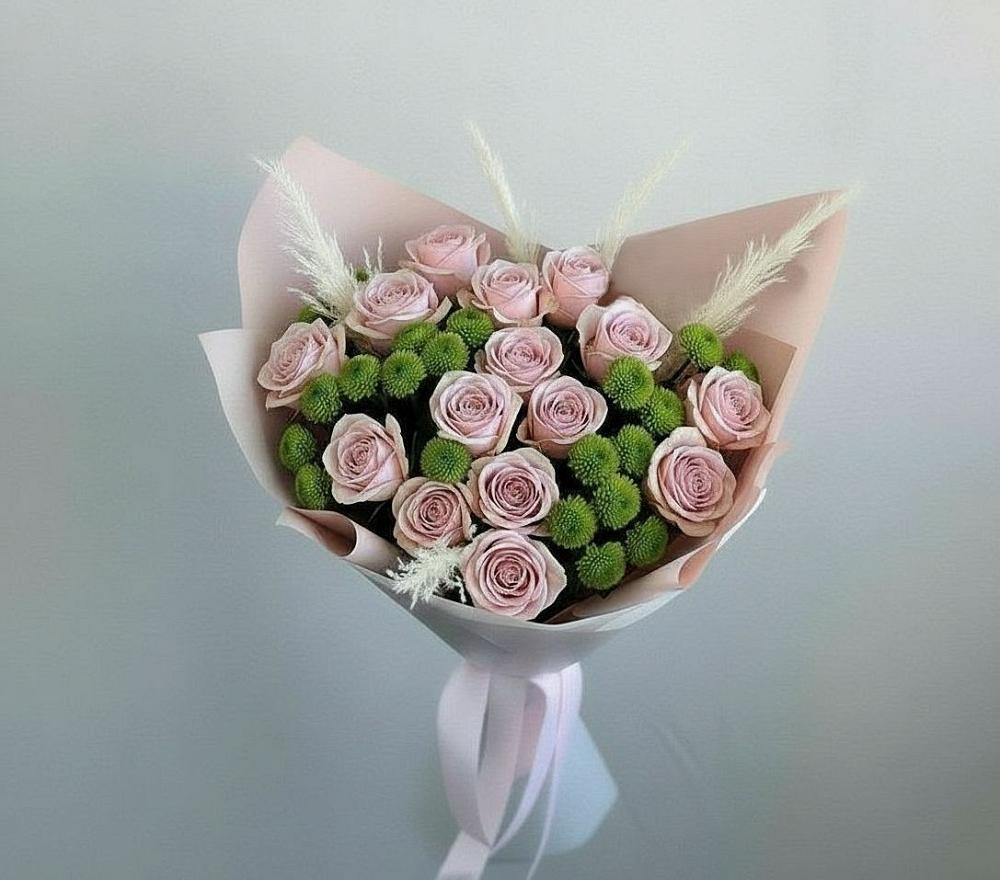 Букет цветов из: Розы и Хризантемы в Северо-Восточные Сады