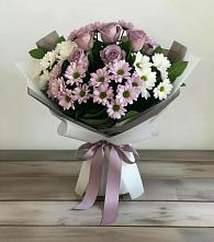 Букет цветов из:  Хризантемы и Розы в Северо-Восточные Сады