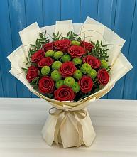 Букет цветов из:  Розы и Хризантемы в Северо-Восточные Сады