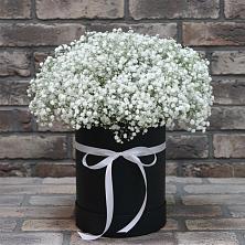 Цветочная композиция из Гипсофила в шляпной коробке в Северо-Восточные Сады