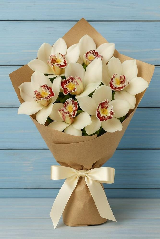 Букет цветов из: Орхидеи и Розы в Северо-Восточные Сады